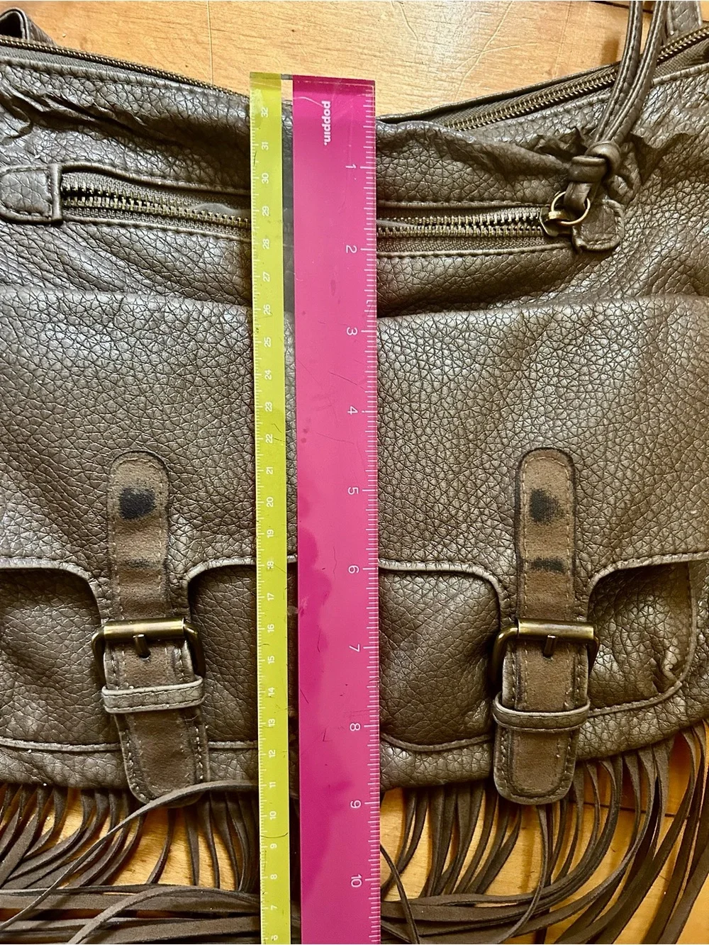Fringe Crossbody Bag in Dark Gray